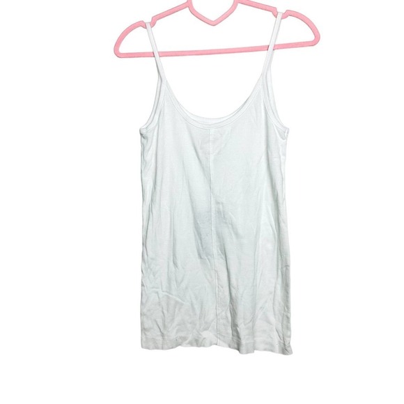 Chaser NWT  Baby Rib Easy Scoop Neck Spaghetti Straps Cami Tank Top White Medium - Picture 1 of 5